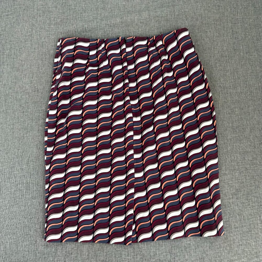Ann Taylor Pencil Skirt Size 6 Lined Cotton Blend Knee Length Abstract Design - Picture 8 of 11